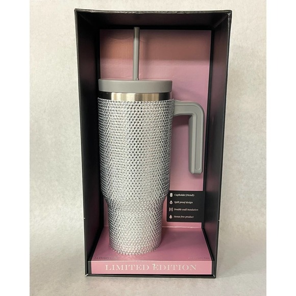 New Hydra Peak 40 Oz Limited Edition Tumbler Silver Bling HydraPeak Sparkle - Picture 1 of 5
